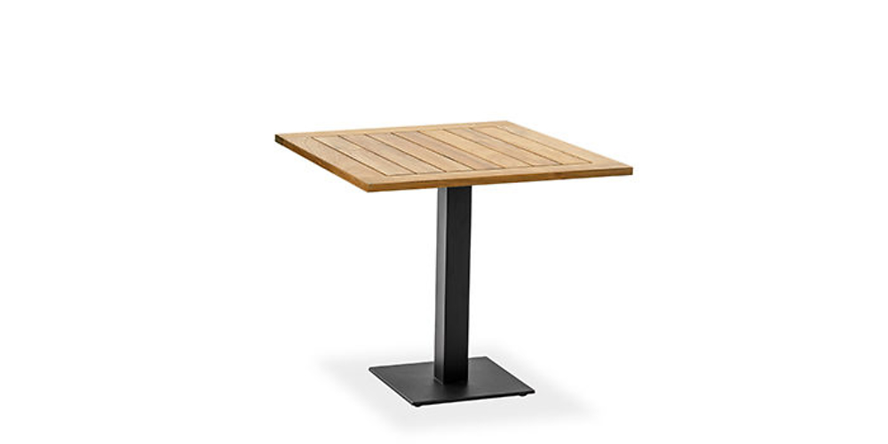Bistro Tisch (Quadratisch | Stahl | Teak)